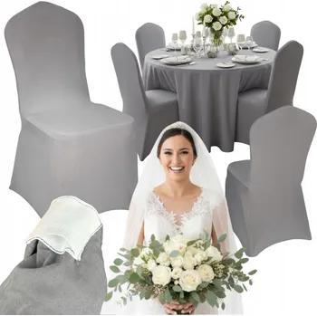 Potah na židli Potah na židli ŠEDÝ elastický glamour banket svatební hostina catering svatba