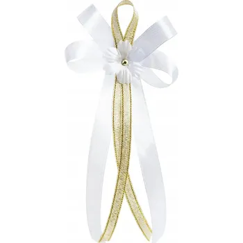 Svícen Ozdoba na svíčku, dekorace na svíčku bílo-zlatá