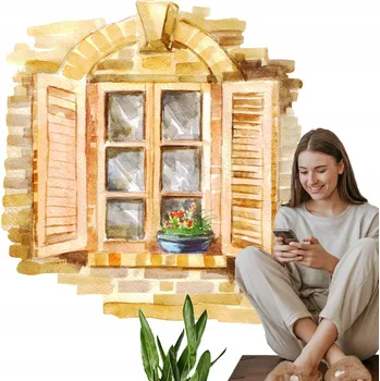 Samolepící dekorace Samolepící Módní Samolepka Na Stěnu 74x80 cm Idylické Okno