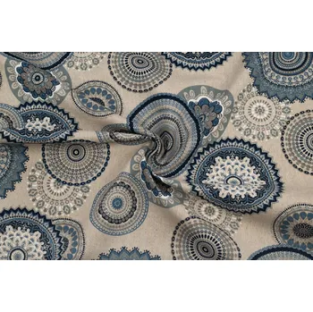 Bavlna režná modré mandaly