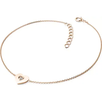 Šperk Náramek z růžového zlata 585/1000 s přírodním diamantem 0,045ct, 10874-NR02-CV-DIA délka 17 cm