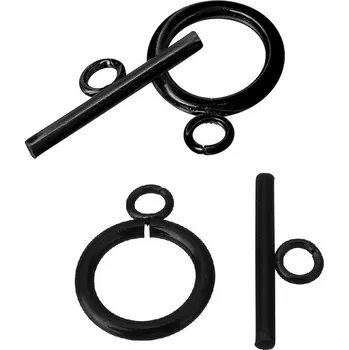 Módní doplněk Ocelové Americké Zapínání 14mm černé - 1Pár - 1Ks