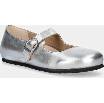 Dámské baleríny Kožené baleríny Birkenstock Santa Clarita, 37, stříbrná, SLV