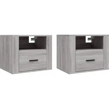 Noční stolek Závěsný noční stolek šedý dub sonoma 50 x 36 x 40 cm