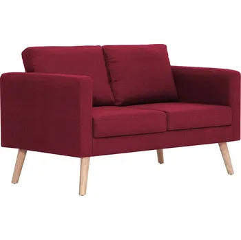 Pohovka Dvoumístná pohovka vínově červená 116 x 70 x 73 cm, čalouněná látkou