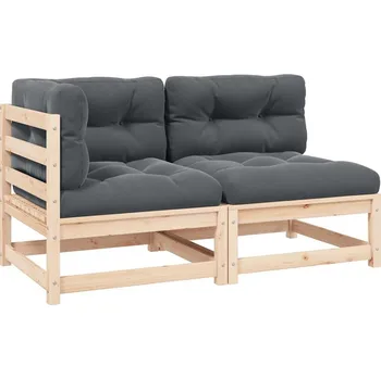 Zahradní nábytek vidaXL 2dílná zahradní souprava s poduškami masivní borovice [805747] Barva: Hnědo-černá