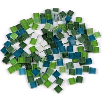 Brož Mozaikové kamínky skleněné 500 g - 3 zelená
