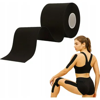 Tejpovací páska KINEZIOLOGICKÁ PÁSKA NA KINESIOTAPING TĚLA TEJPY 5cm x 5m ČERNÁ