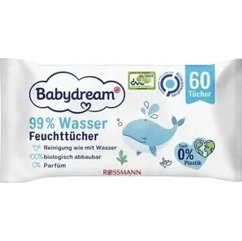 Dětský vlhčený ubrousek Vlhčené ubrousky Babydream 99% VODY 1 x 180 ks