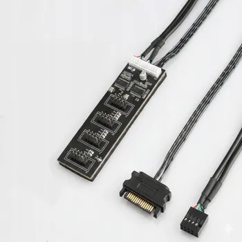 USB hub USB Hub HC427D 4/1 Adaptér 9-Pin s Napájením SATA