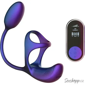 Kroužek na penis s análním vibrátorem Hueman Halo Orbit