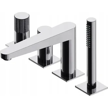 Vodovodní baterie Vanová baterie páková, montáž na okraj vany Omnires CONTOUR, stříbrná