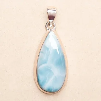 Přívěsek Larimar přívěsek stříbro Ag 925 LOT429 3 cm, 9 g