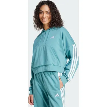 Dámská mikina ADIDAS Mikina Essentials 3-Stripes French Terry Quarter-Zip XL BÍLÁ|MODRÁ