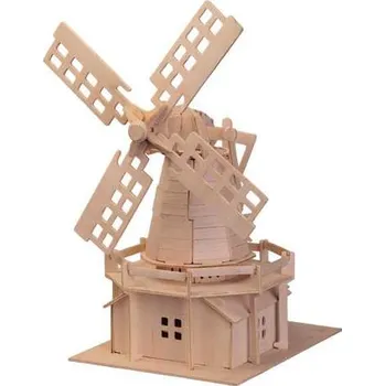 3D puzzle Woodcraft Dřevěné 3D puzzle Větrný mlýn přírodní