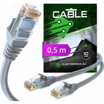 Síťový kabel Kroucená dvoulinka ELECTRONICA 4U U/UTP kat. 6, 0,5 m