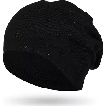 Čepice Dámská čepice zdobená krystalkami PETERSON PTN HAT-04 černá