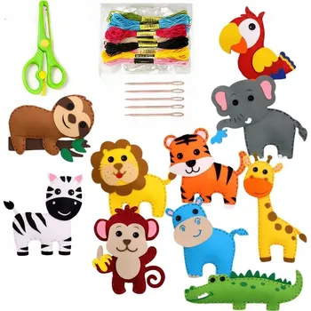 kreativní sada Zvířátka ze ZOO - filcová sada pro vlastní ušití (DIY)