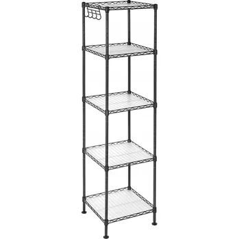 regál Koupelnový regál Oskar černý 30 x 30 x 123 cm