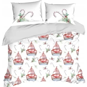 Povlečení VÁNOČNÍ SADA POVLEČENÍ Z MIKROVLÁKNA CANDY 220 X 200 CM BÍLÁ