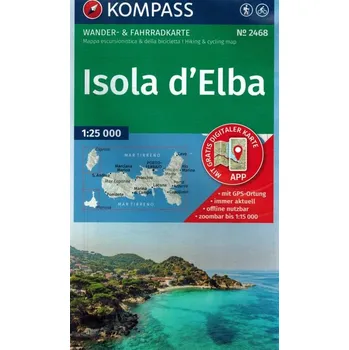KOMPASS Wanderkarte 2468 Isola d' Elba 1:25.000. 1:25'000: Wander- und Fahrradkarte in einem - inklusive Offline-Verwendung in der KOMPASS-App. Wander-& Radwege Kolektiv autorů