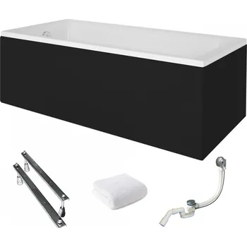 Vana Obdélníková akrylátová vana Besco Modern, boční odtok, 130 x 70 cm