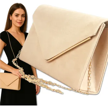 Kabelka Camerazar Dámská elegantní večerní semišová kabelka přes rameno