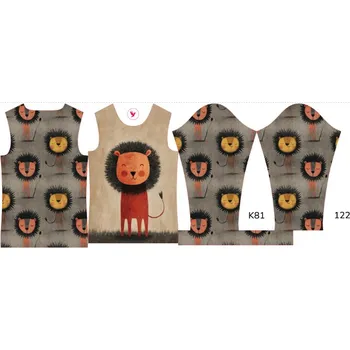 Panel na dětské termo tričko s dlouhým rukávem 122 šťastný lvíček