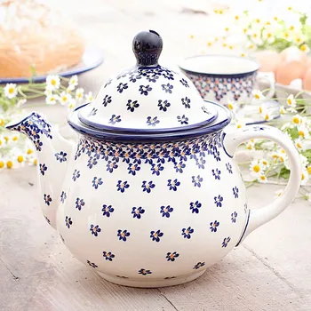 Konvice na čaj Konvička na čaj a kávu Bolesławiec keramika 1,7 l - dek. 882A (druhý druh)