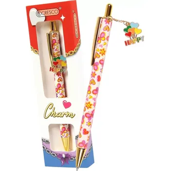 Pero kuličkové CHARM Happy - modrá náplň