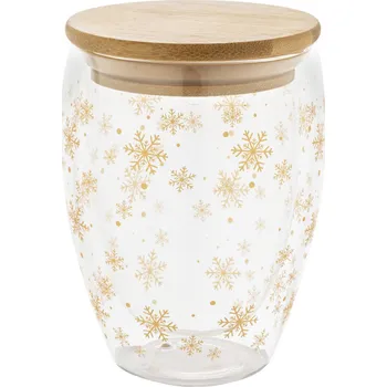 Termohrnek Bostro vánoční skleněný termohrnek