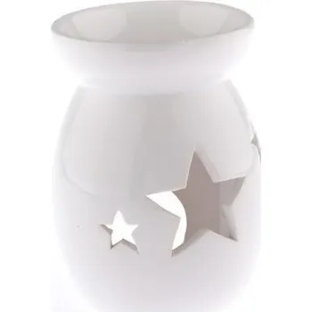 Aroma lampa Keramická aromalampa s hvězdou - bílá