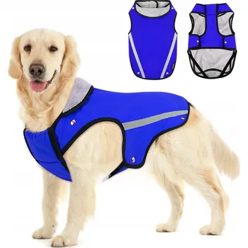 Obleček pro psa Zimní bunda pro psa zateplená na patentky voděodolná modrá vel. XXL