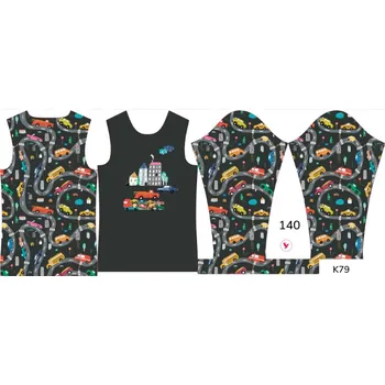 Panel na dětské funkční tričko s dlouhým rukávem 140 barevná auta