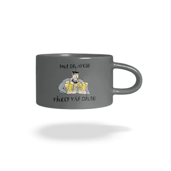 Bastard Dnes oslavuju hrnek makronka Grey Macaron