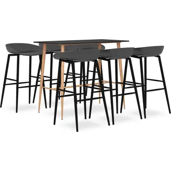 Jídelní set zahrada-XL 7dílný barový set černo-šedý 3057481