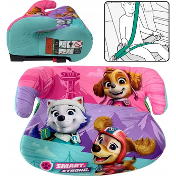 Autosedačka Tlapková patrola ISOFIX podsedák do auta pro děti 22-36 kg, 125-150 cm