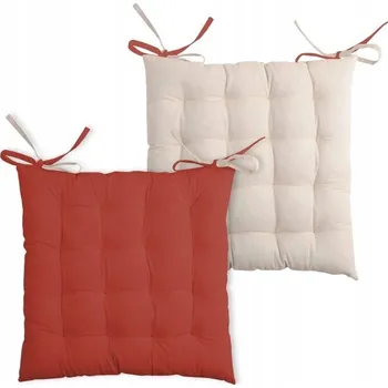 Polštář Polštář na židli DUO 40x40 cihlová béžová oboustranný bavlna tkaničky