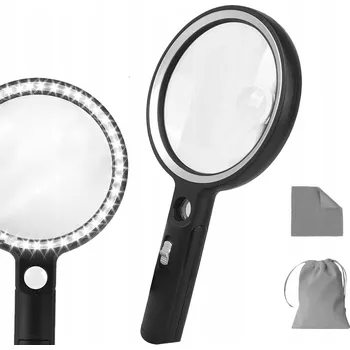 Lupa Lupa černá 10x 20x 45x s LED podsvícením