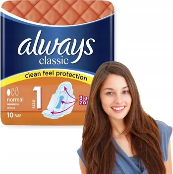 Menstruační vložka Always Classic Normal Size vložky s křidélky, 10 kusů