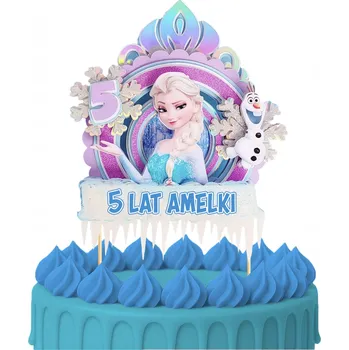 Obraz ZÁPICH DO DORTU Narozeninová Sto Let ELSA ELZA LEDOVÉ KRÁLOVSTVÍ POSTAVIČKY OZDOBY #4
