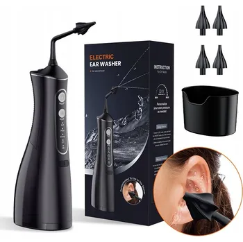 Zabezpečení domácnosti Bezdrátový irigátor na čištění uší černý, na ušní maz, 4 režimy, USB-C