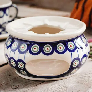 Konvice na čaj Ohřívač na konvici Bolesławiec keramika - dek. 8 (druhý druh)