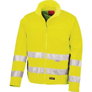 Pánská softshellová bunda Result High Vis Unisex softshellová reflexní bunda R117X Fluorescent Yellow XXL