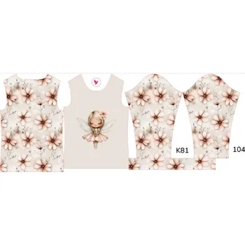 Panel na dětské termo tričko s dlouhým rukávem 104 květinová víla