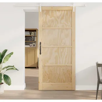 Interiérové dveře vidaXL Posuvné dveře Hnědá 93 x 211 cm Masivní borové dřevo [3333236]