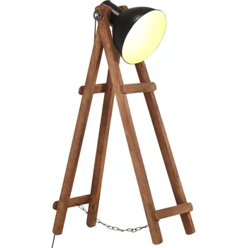 Stojací lampa zahrada-XL Stojací lampa černá E27 masivní mangovníkové dřevo 320589