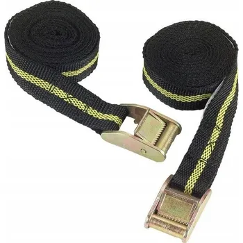 Upínací popruh Upínací popruh s přezkou, 2,5 m x 25 mm, 250 kg, černo-žlutý, 2 ks, Kerbl, C