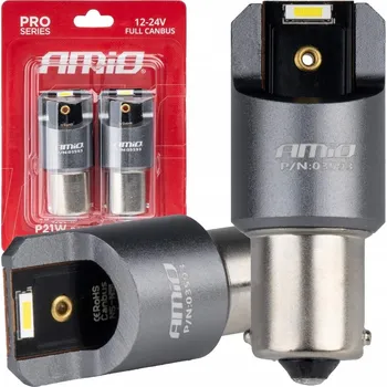 Autožárovka Amio CAN-BUS LED žárovky BA15S P21W, 2 SMD LED 1860, bílé, 2 ks |