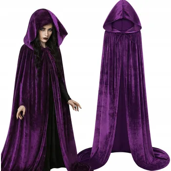 Karnevalový kostým Dlouhá plášť fialová čaroděj kostým na Halloweenský ples karneval 170/176